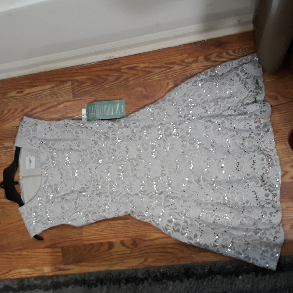 J. Taylor size 4 flowery lace and sequin mini dress